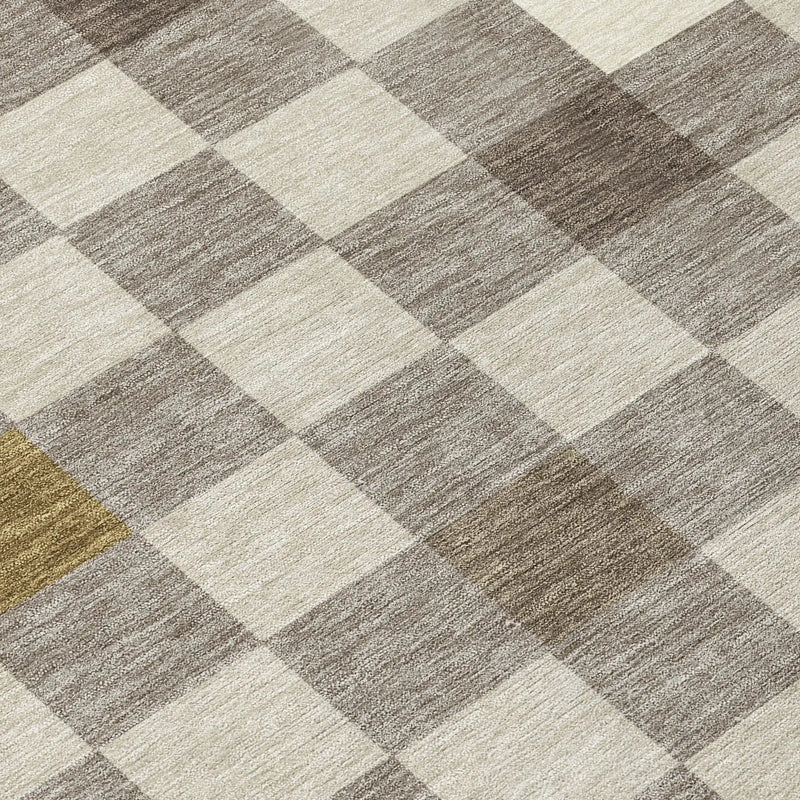 9' X 12' Taupe And Teal Blue Geometric Washable Indoor Outdoor Area Rug Homeroots Outdoor
