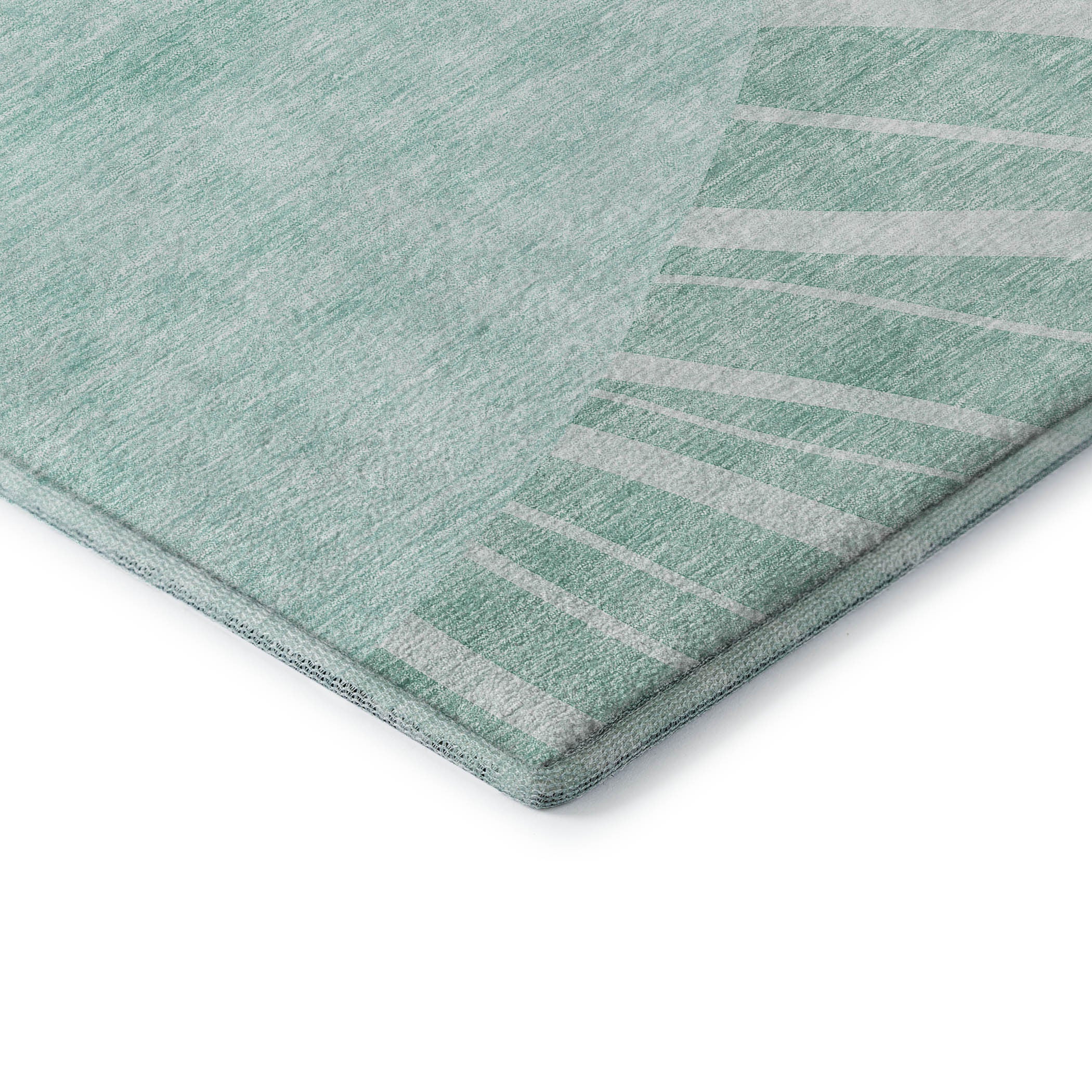 9' X 12' Teal And Ivory Abstract Washable Area Rug With UV Protection Homeroots Home Decor