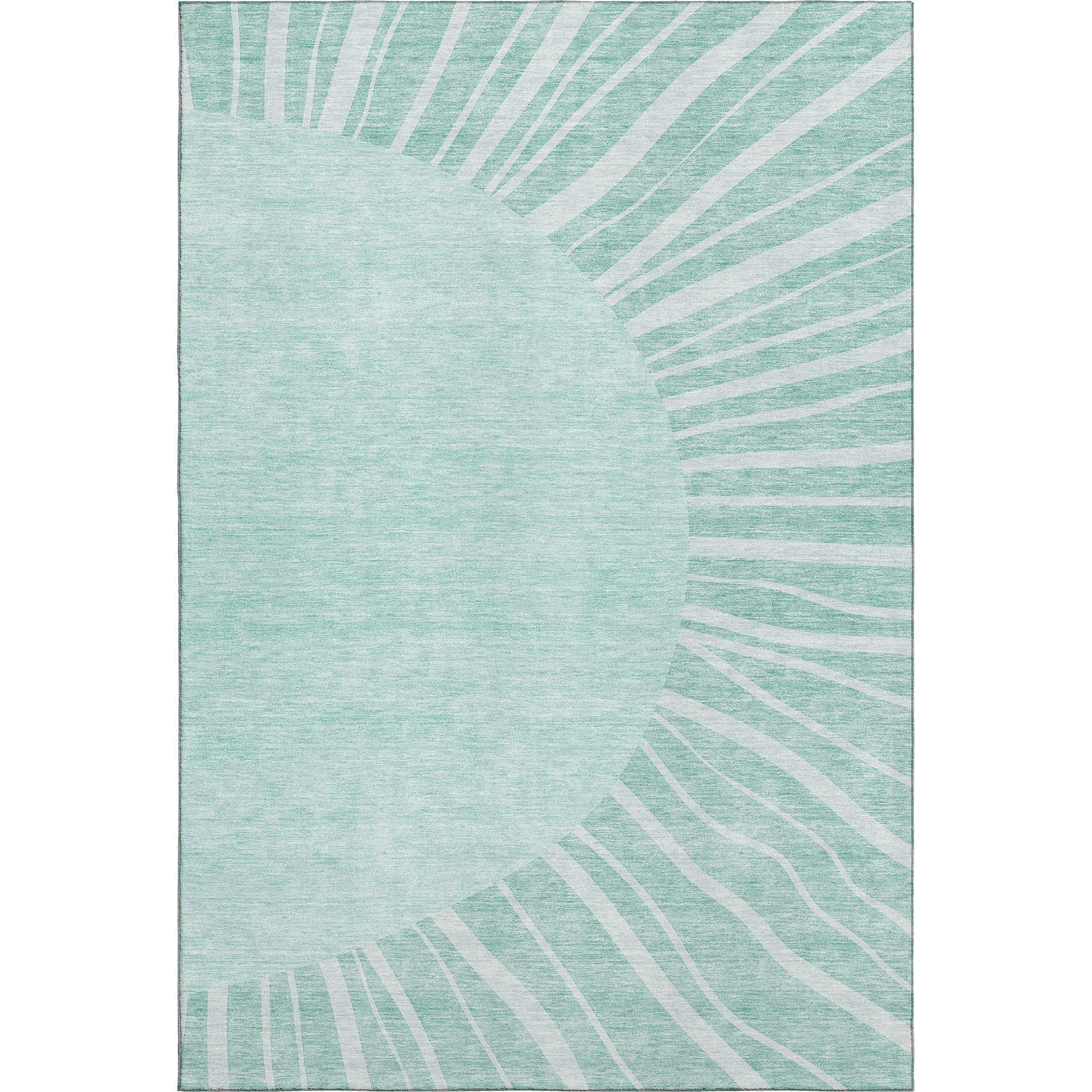 9' X 12' Teal And Ivory Abstract Washable Area Rug With UV Protection Homeroots Home Decor