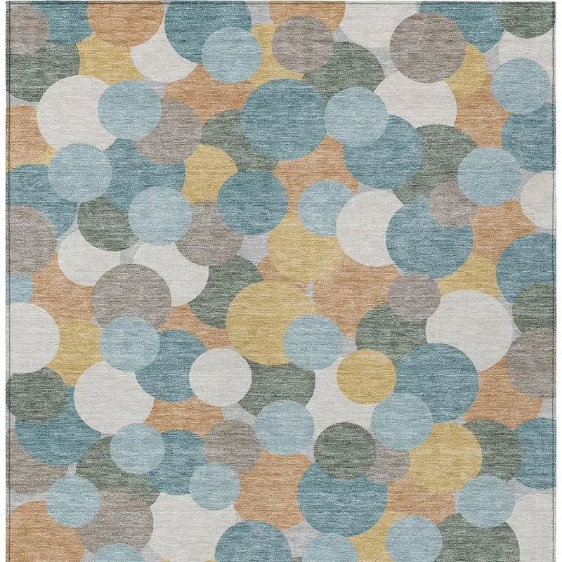 9' X 12' Teal Blue And Aqua Geometric Washable Indoor Outdoor Area Rug Homeroots Outdoor