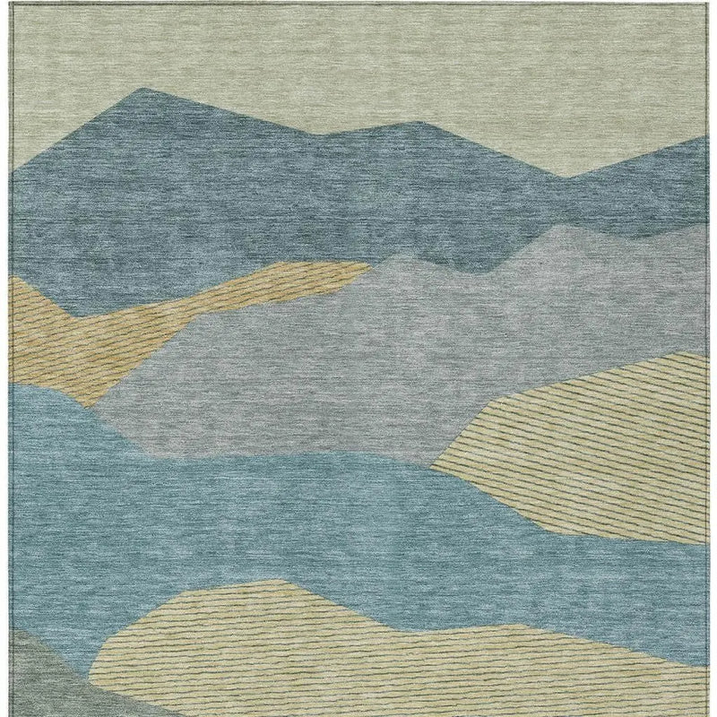 9' X 12' Teal Blue And Aqua Geometric Washable Indoor Outdoor Area Rug Homeroots Outdoor