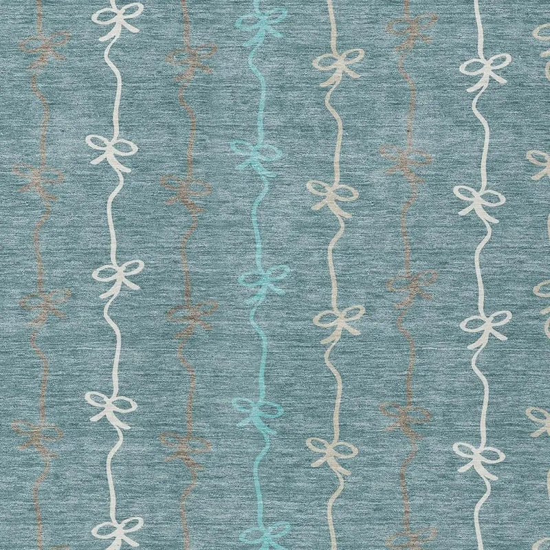 9' X 12' Teal Blue And Aqua Southwestern Washable Indoor Outdoor Area Rug Homeroots Outdoor