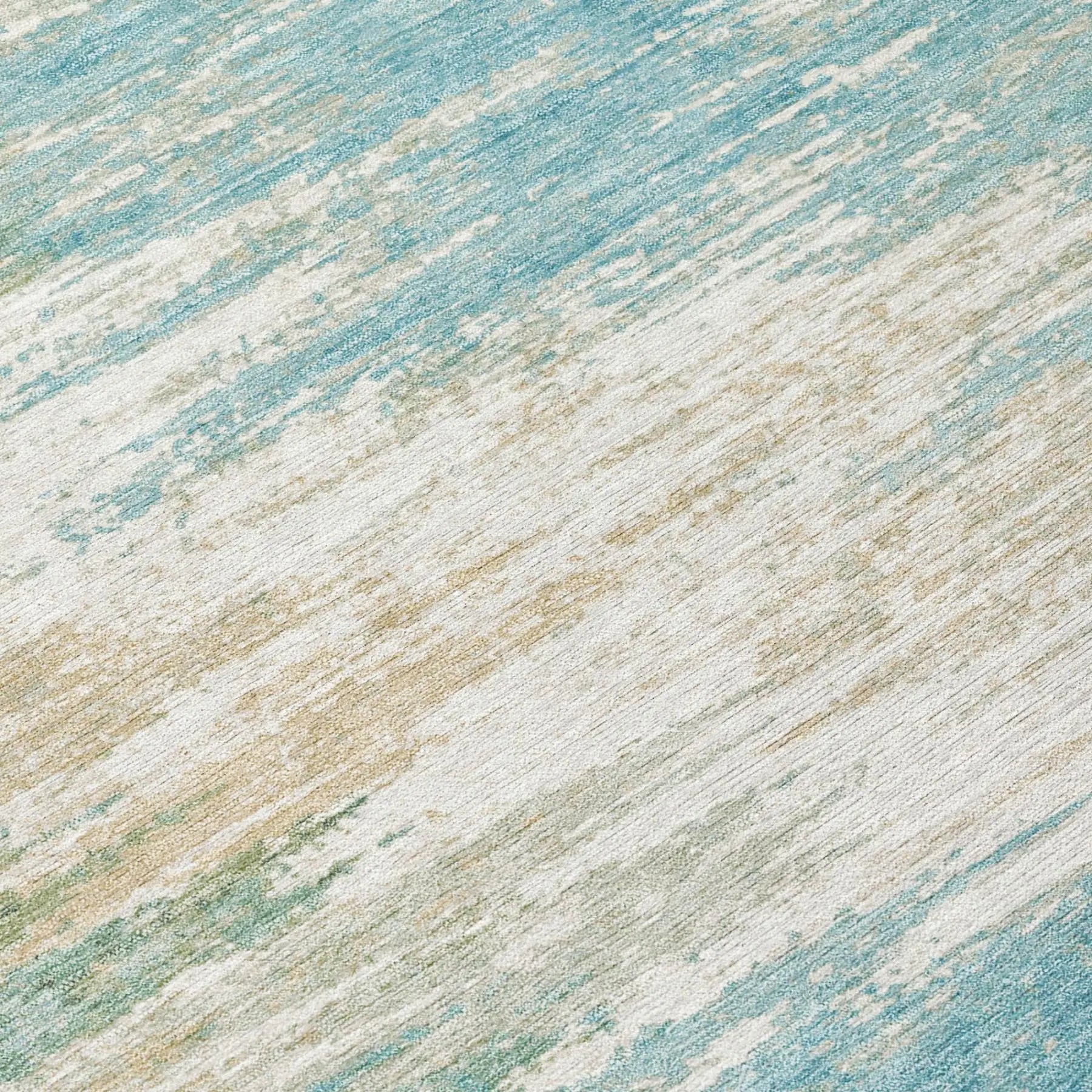 9' X 12' Teal Blue And Blue Abstract Washable Indoor Outdoor Area Rug Homeroots Outdoor
