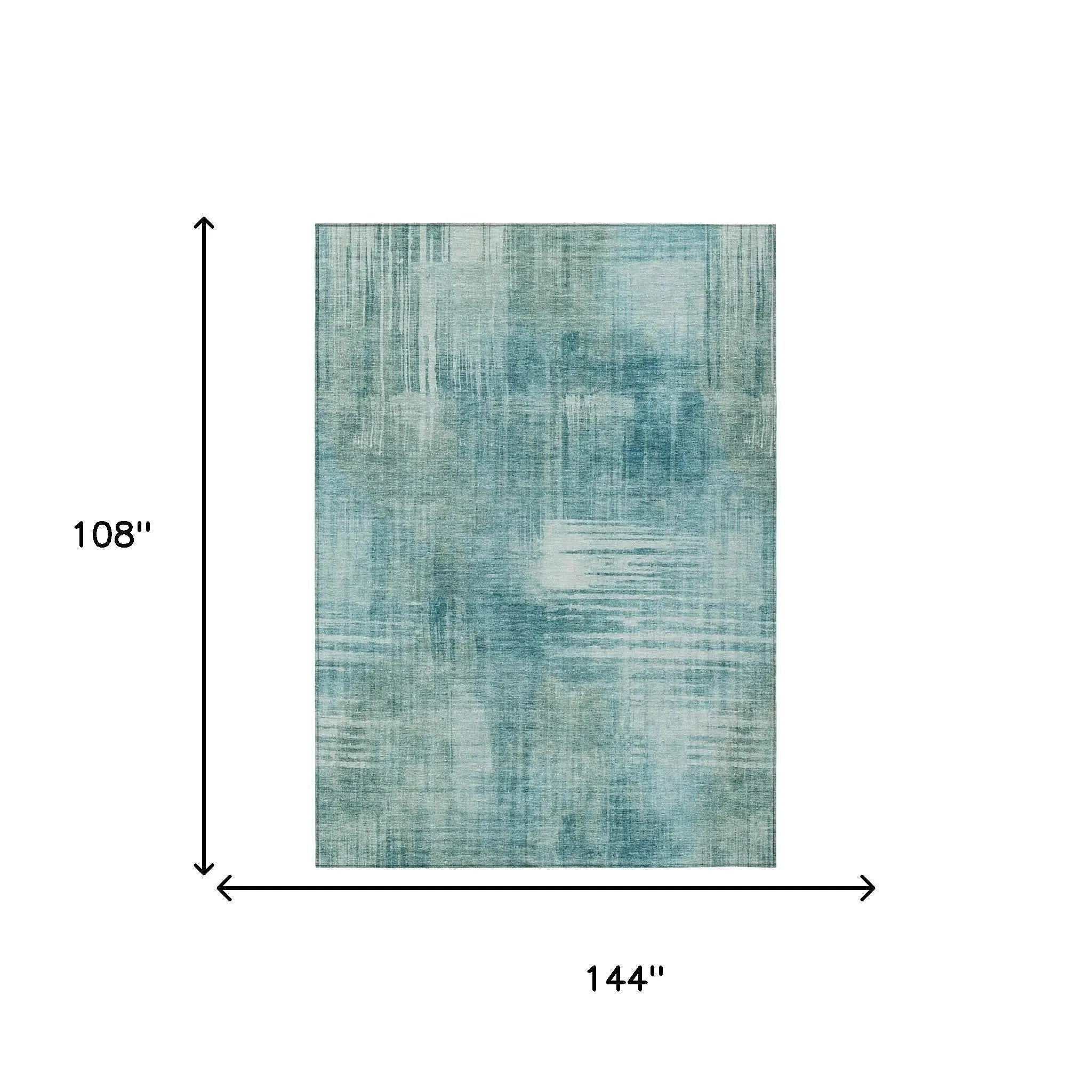 9' X 12' Teal Blue And Blue Abstract Washable Indoor Outdoor Area Rug Homeroots Outdoor