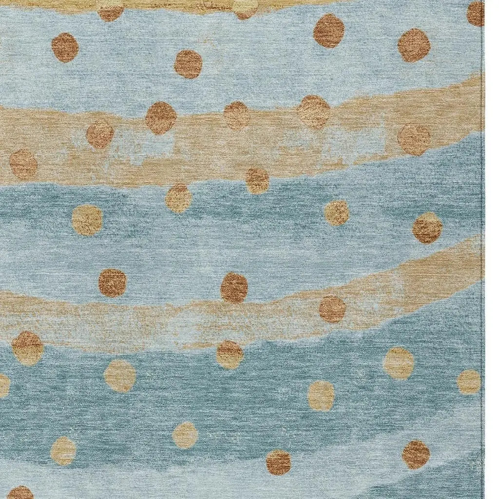9' X 12' Teal Blue And Graphite Striped Washable Indoor Outdoor Area Rug Homeroots Outdoor