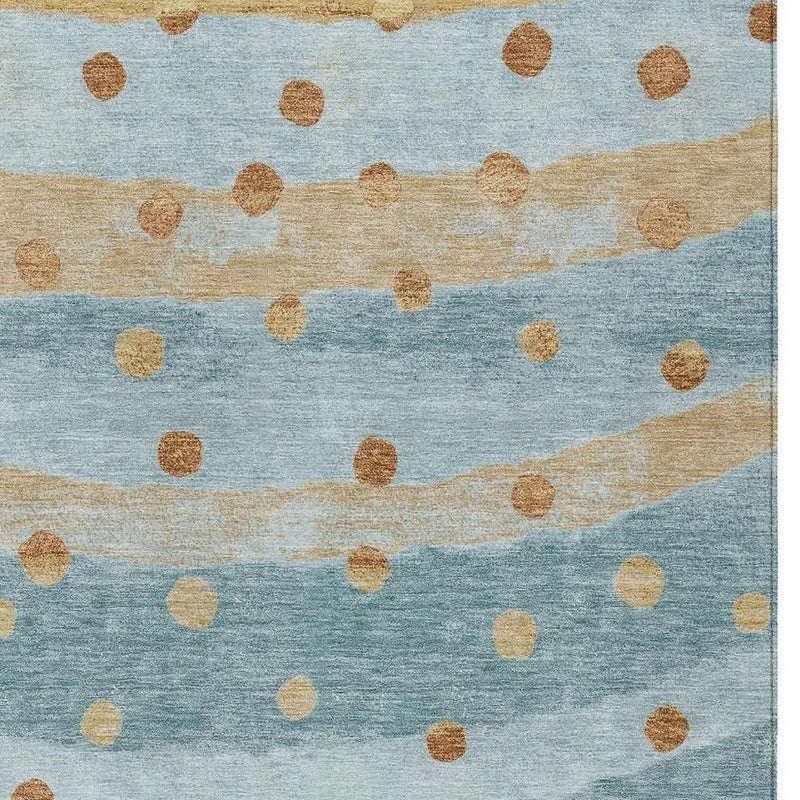 9' X 12' Teal Blue And Graphite Striped Washable Indoor Outdoor Area Rug Homeroots Outdoor
