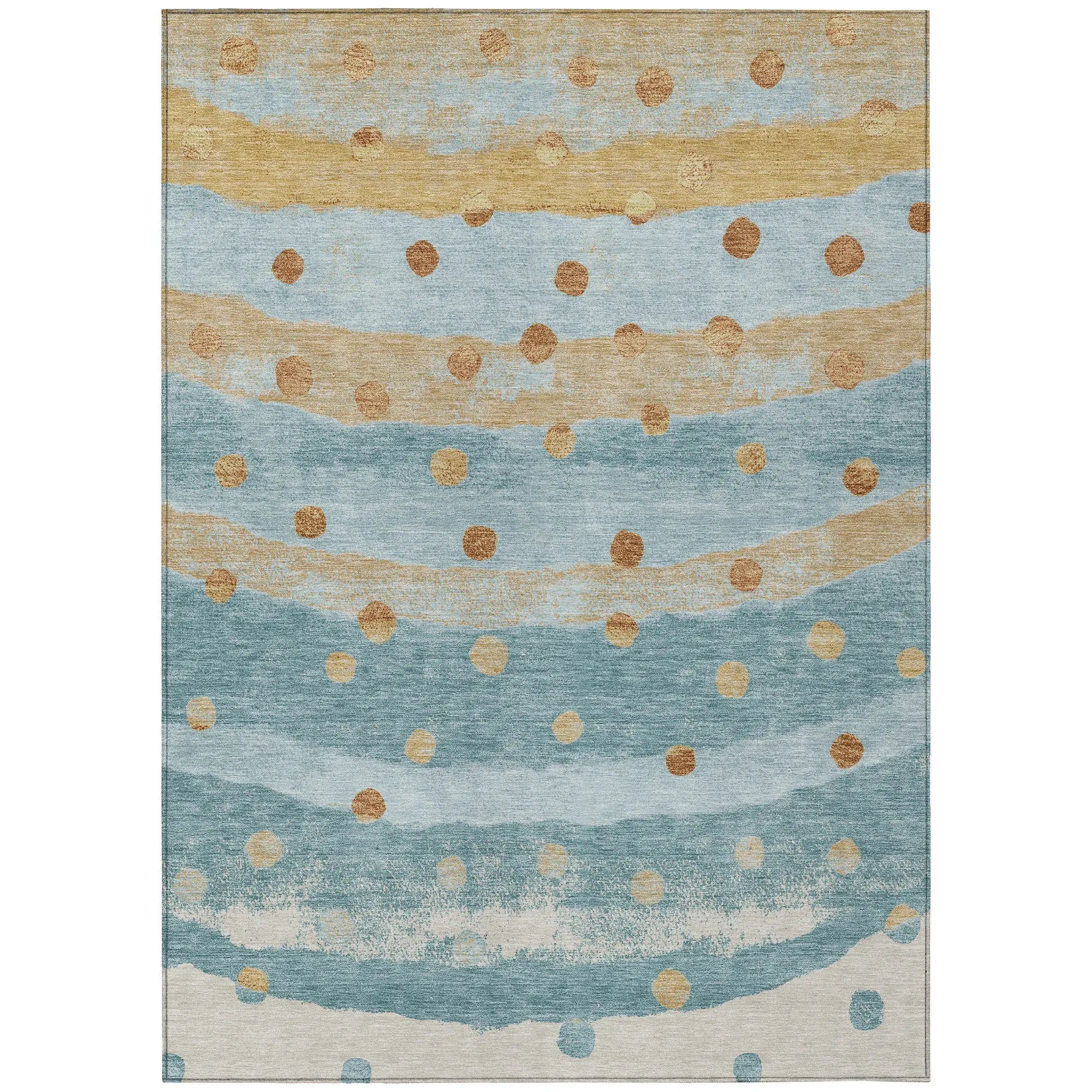 9' X 12' Teal Blue And Graphite Striped Washable Indoor Outdoor Area Rug Homeroots Outdoor