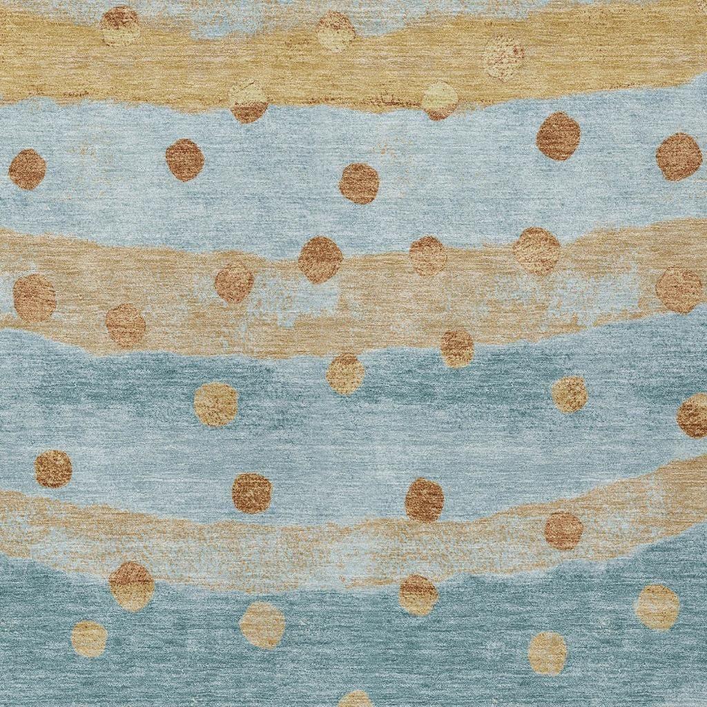 9' X 12' Teal Blue And Graphite Striped Washable Indoor Outdoor Area Rug Homeroots Outdoor