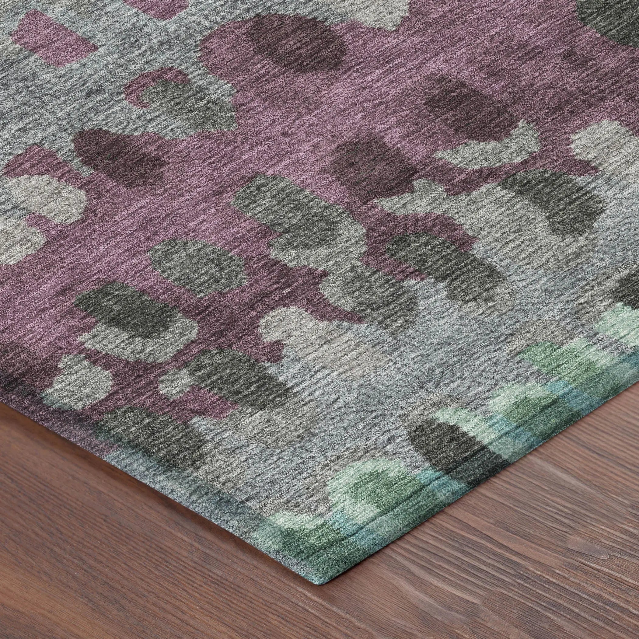 9' X 12' Teal Blue And Gray Geometric Washable Indoor Outdoor Area Rug Homeroots Outdoor