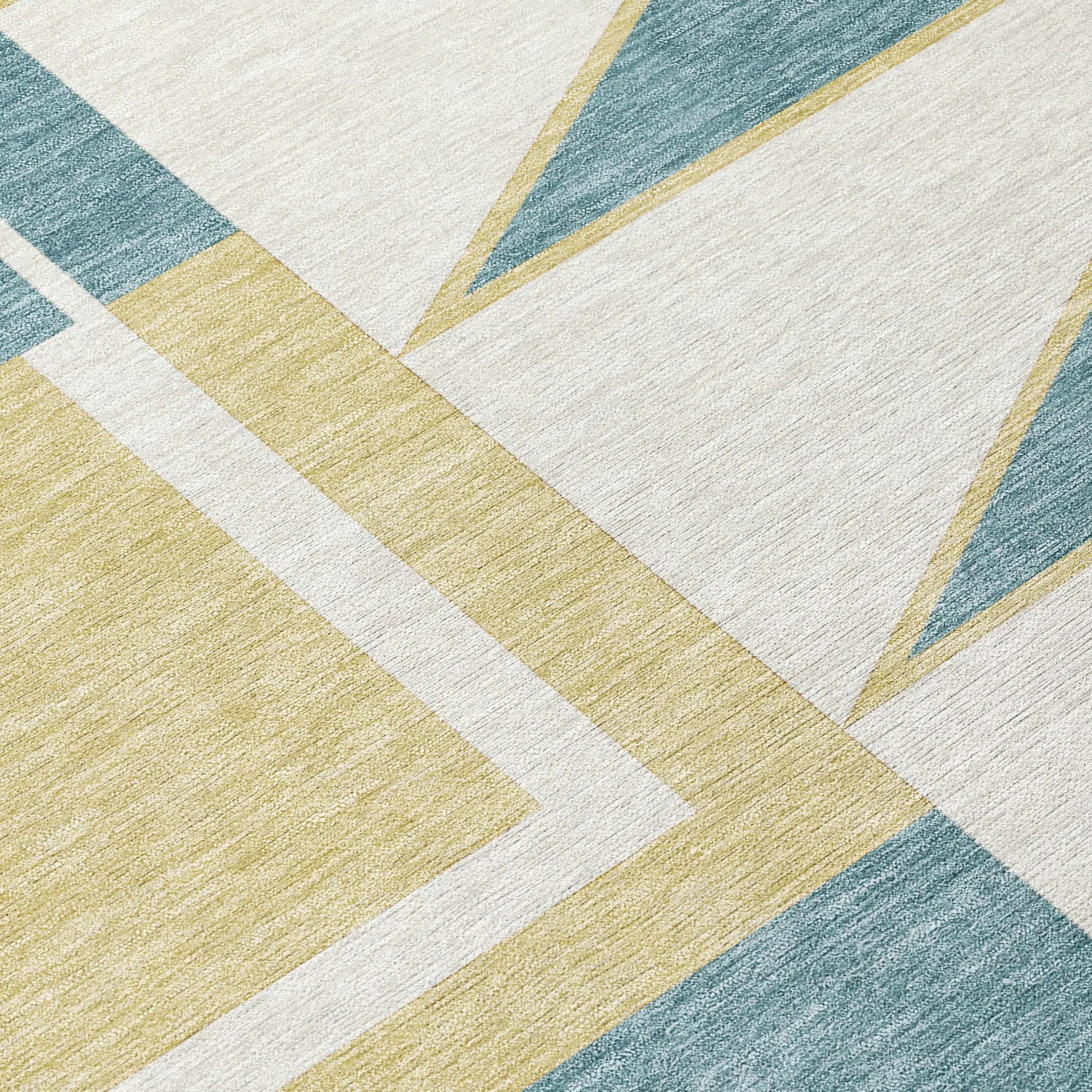 9' X 12' Teal Blue And Ivory Geometric Washable Indoor Outdoor Area Rug Homeroots Outdoor
