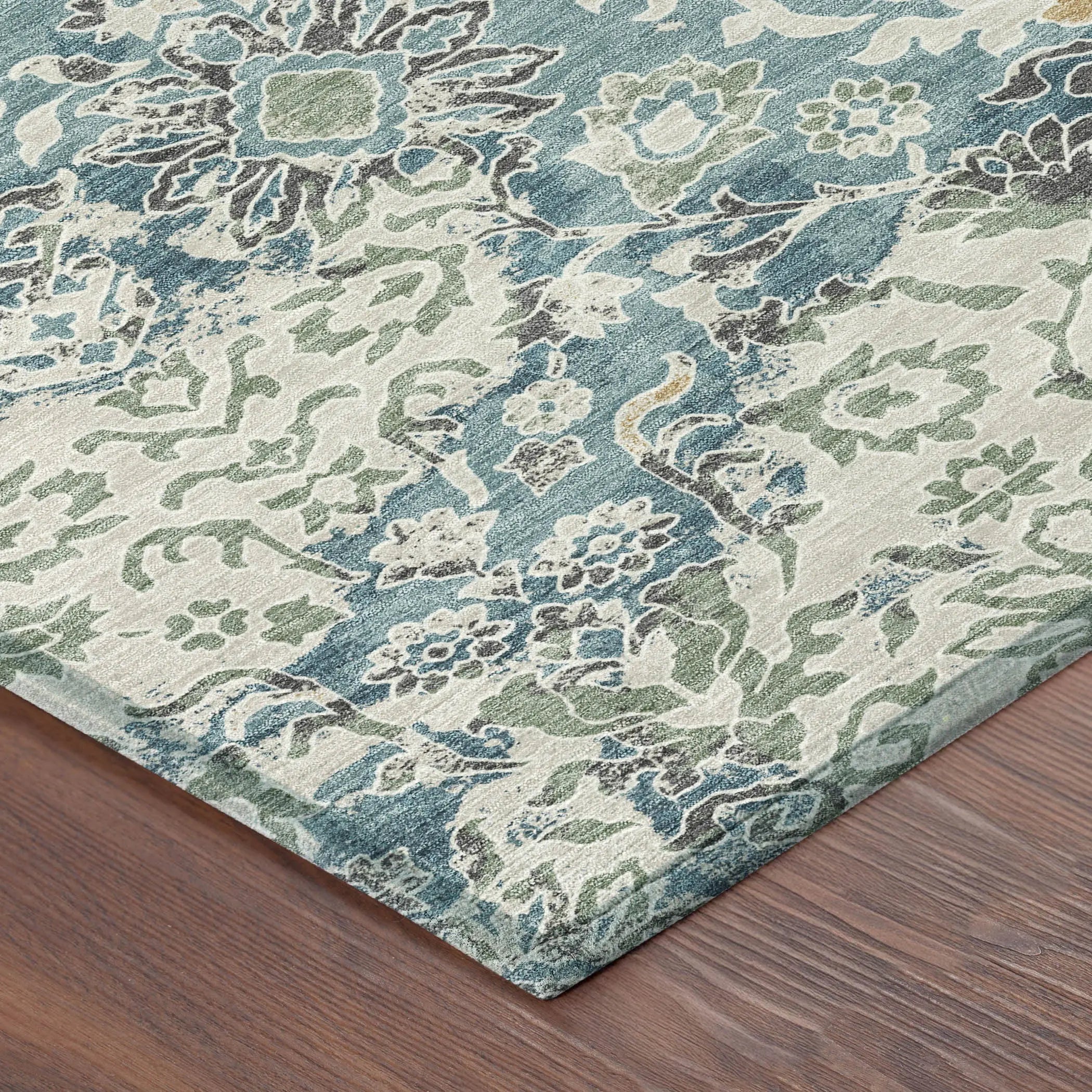 9' X 12' Teal Blue And Ivory Geometric Washable Indoor Outdoor Area Rug Homeroots Outdoor