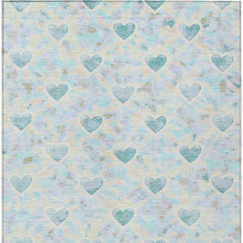 9' X 12' Teal Blue And Ivory Geometric Washable Indoor Outdoor Area Rug Homeroots Outdoor