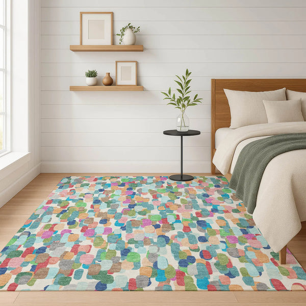9' X 12' Teal Blue And Navy Blue Abstract Washable Indoor Outdoor Area Rug Homeroots Outdoor
