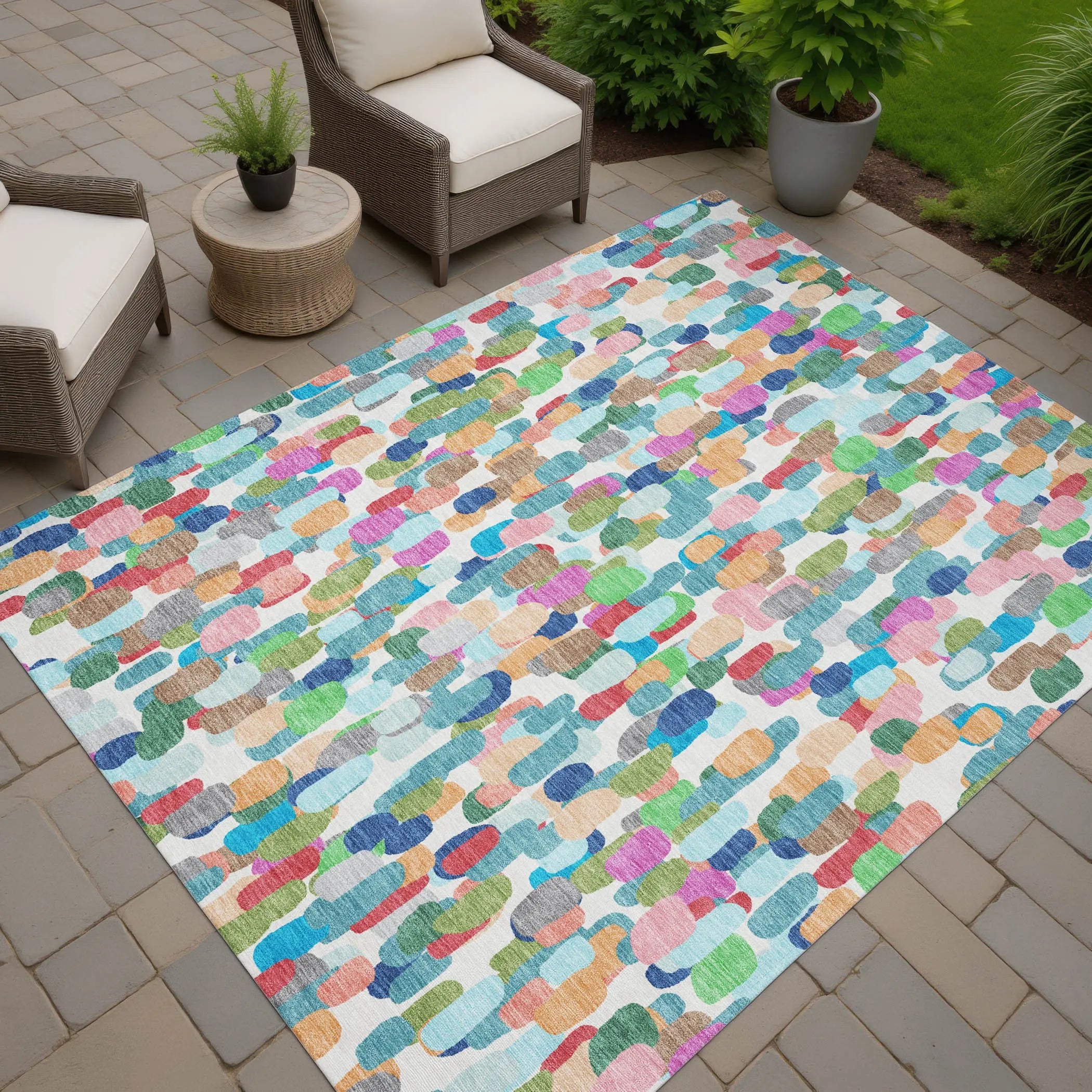 9' X 12' Teal Blue And Navy Blue Abstract Washable Indoor Outdoor Area Rug Homeroots Outdoor