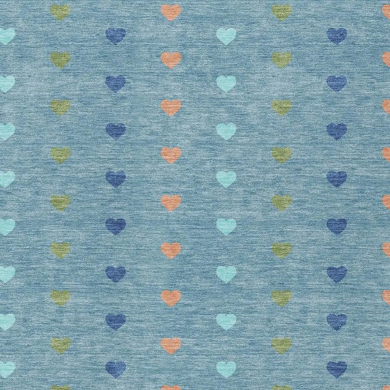 9' X 12' Teal Blue And Peach Geometric Washable Indoor Outdoor Area Rug Homeroots Outdoor