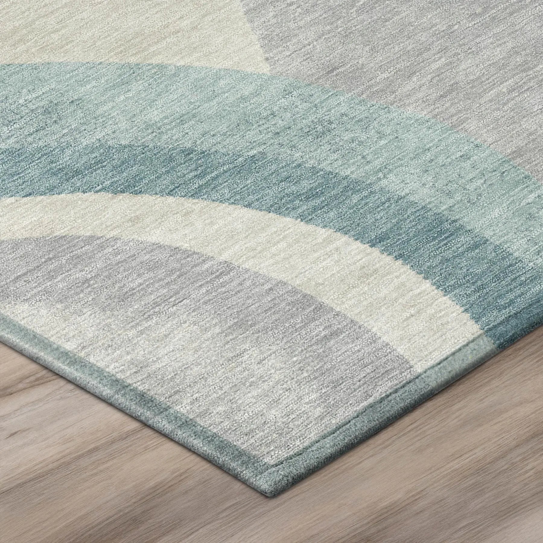 9' X 12' Teal Blue And Silver Abstract Washable Indoor Outdoor Area Rug Homeroots Outdoor