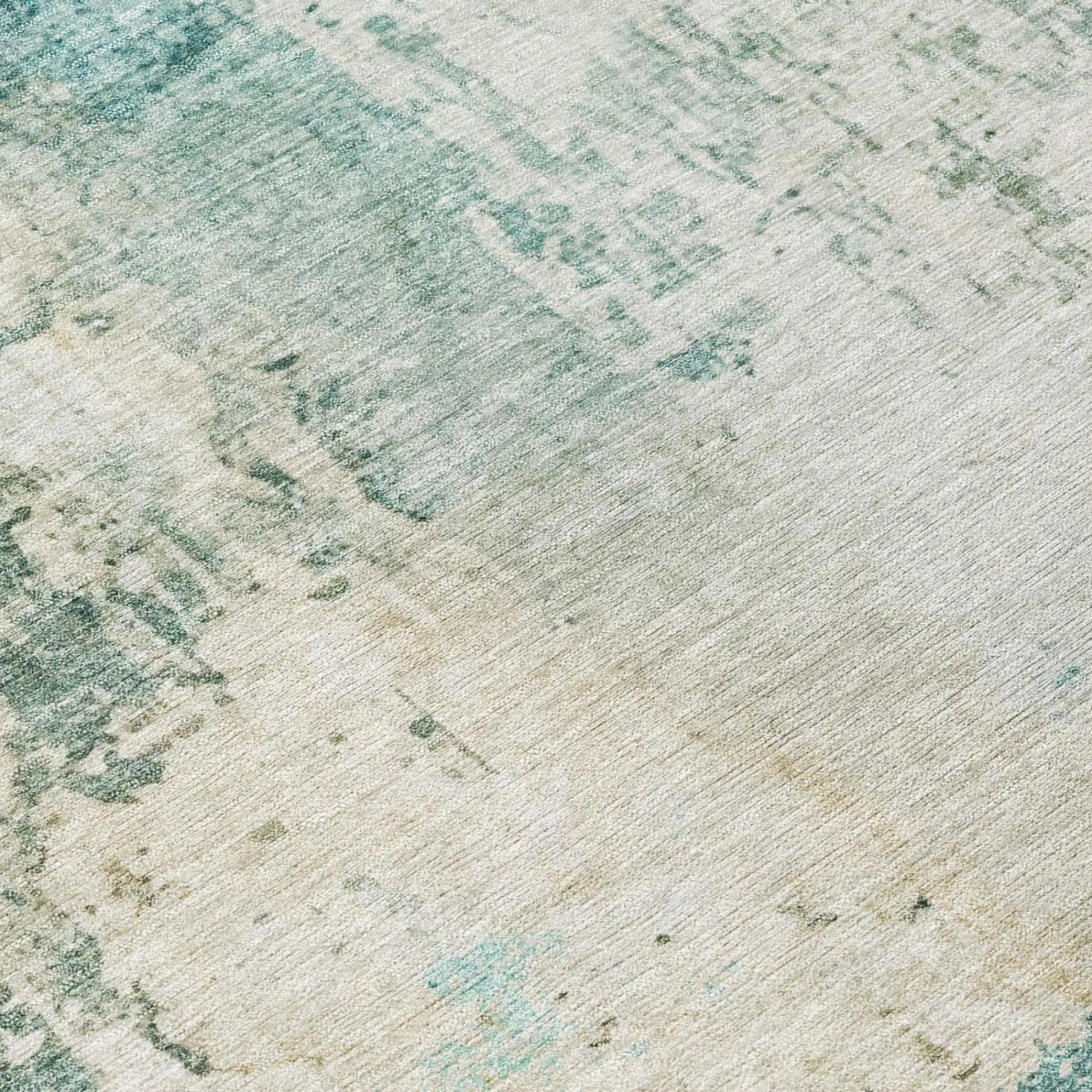 9' X 12' Teal Blue And Silver Abstract Washable Indoor Outdoor Area Rug Homeroots Outdoor