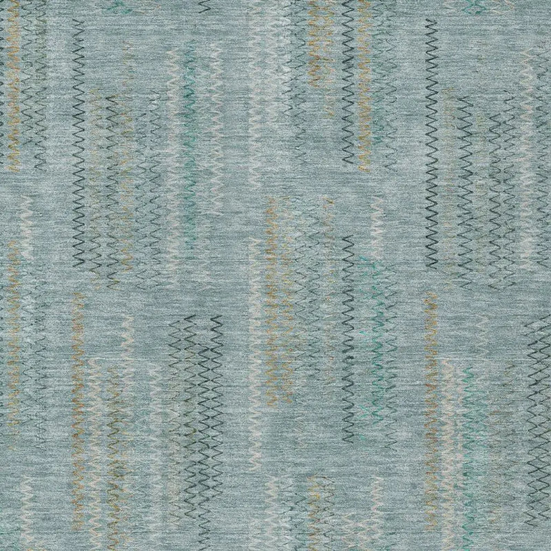 9' X 12' Teal Blue And Silver Abstract Washable Indoor Outdoor Area Rug Homeroots Outdoor