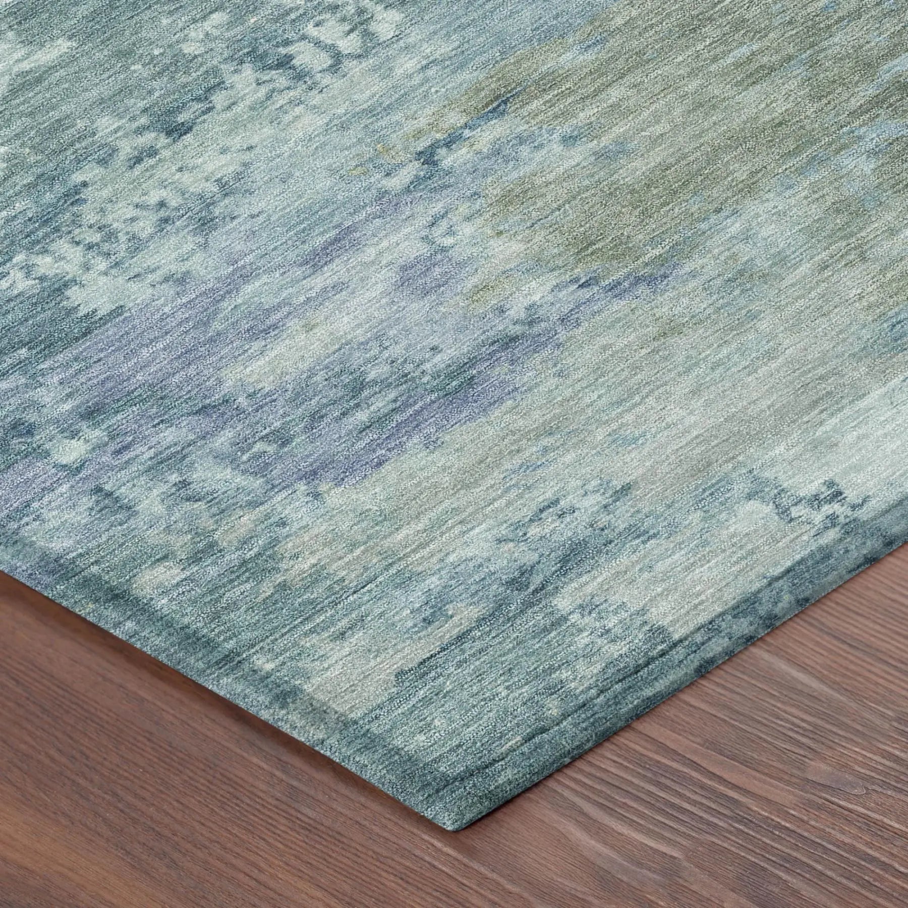 9' X 12' Teal Blue And Silver Abstract Washable Indoor Outdoor Area Rug Homeroots Outdoor