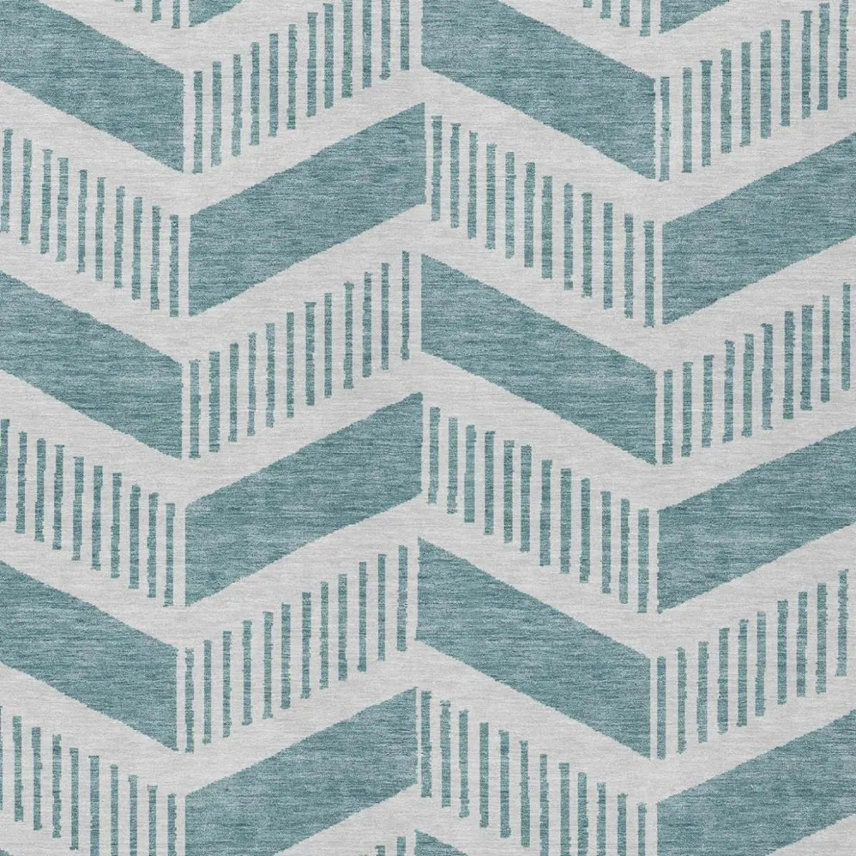 9' X 12' Teal Blue And Silver Geometric Washable Indoor Outdoor Area Rug Homeroots Outdoor