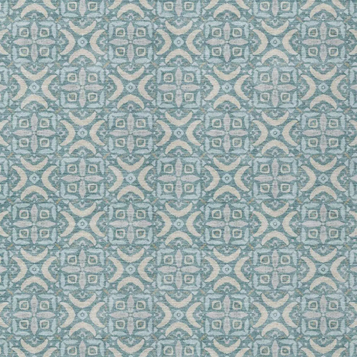 9' X 12' Teal Blue And Silver Geometric Washable Indoor Outdoor Area Rug Homeroots Outdoor