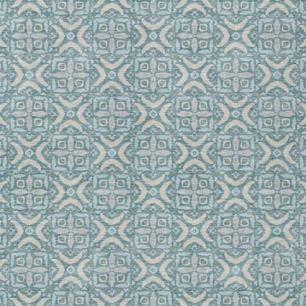 9' X 12' Teal Blue And Silver Geometric Washable Indoor Outdoor Area Rug Homeroots Outdoor