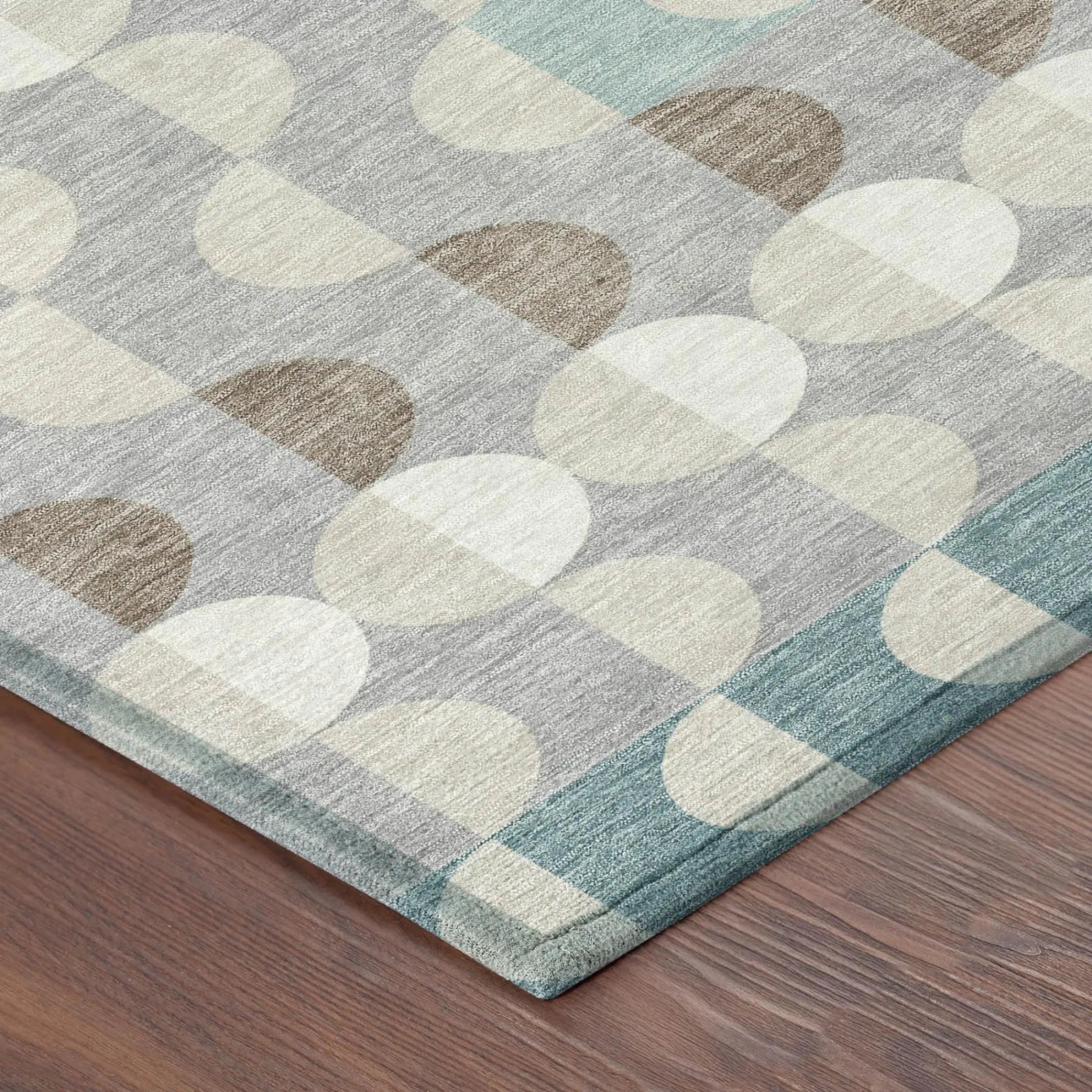 9' X 12' Teal Blue And Silver Geometric Washable Indoor Outdoor Area Rug Homeroots Outdoor