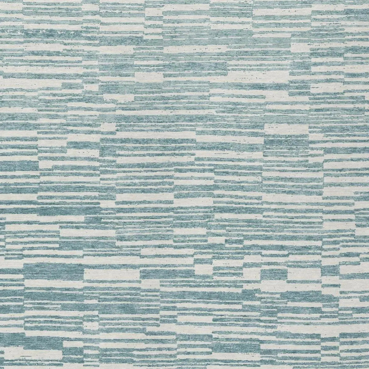 9' X 12' Teal Blue And Silver Striped Washable Indoor Outdoor Area Rug Homeroots Outdoor