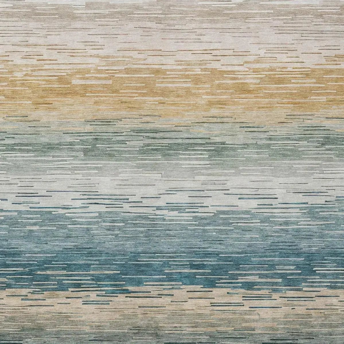 9' X 12' Teal Blue And Silver Striped Washable Indoor Outdoor Area Rug Homeroots Outdoor