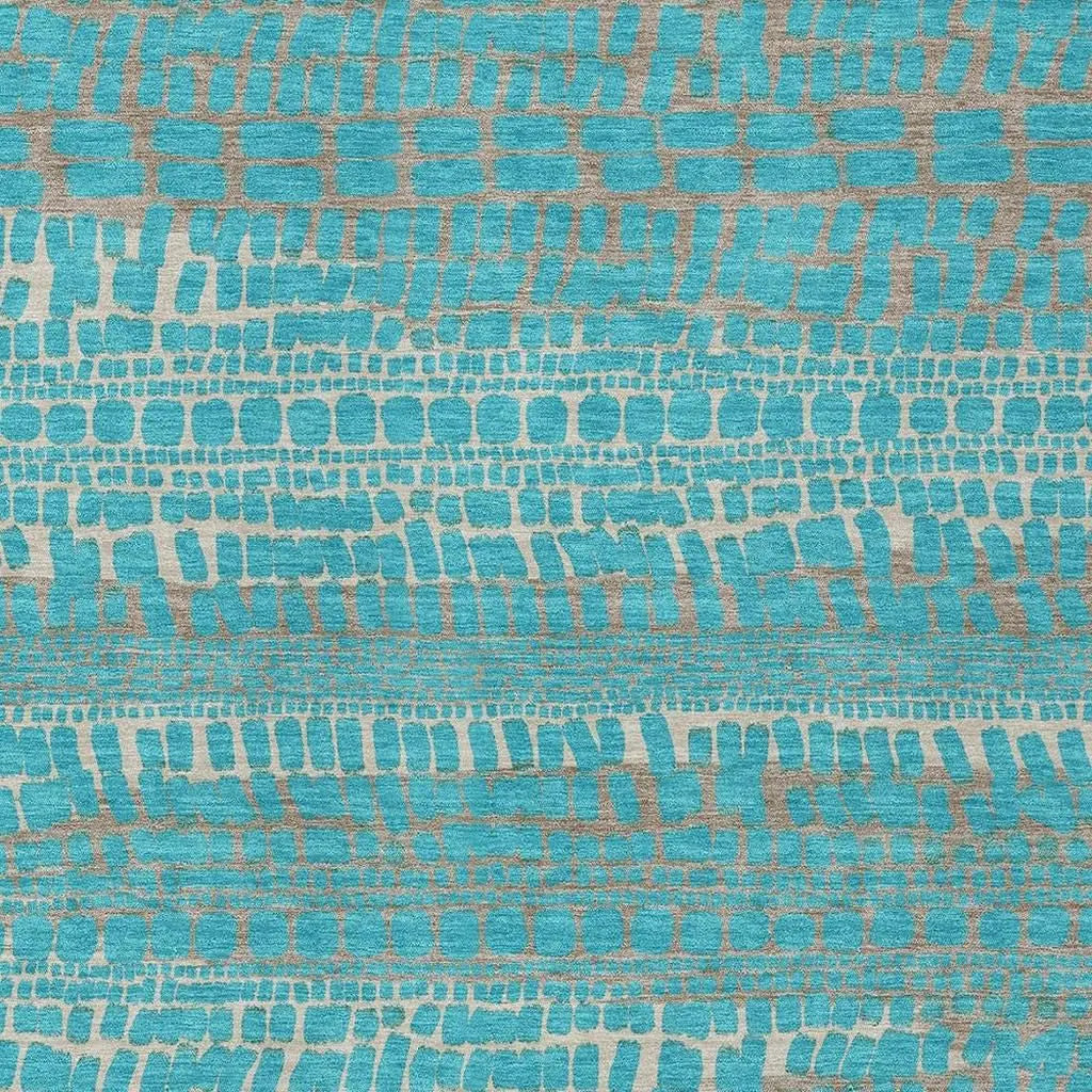 9' X 12' Teal Blue And Turquoise Abstract Washable Indoor Outdoor Area Rug Homeroots Outdoor