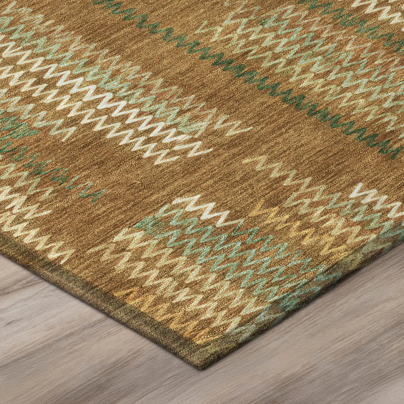 9' X 12' Terra Cotta And Brown Abstract Washable Indoor Outdoor Area Rug Homeroots Outdoor