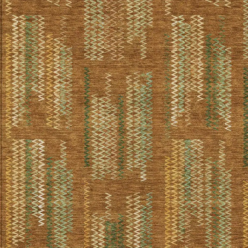 9' X 12' Terra Cotta And Brown Abstract Washable Indoor Outdoor Area Rug Homeroots Outdoor