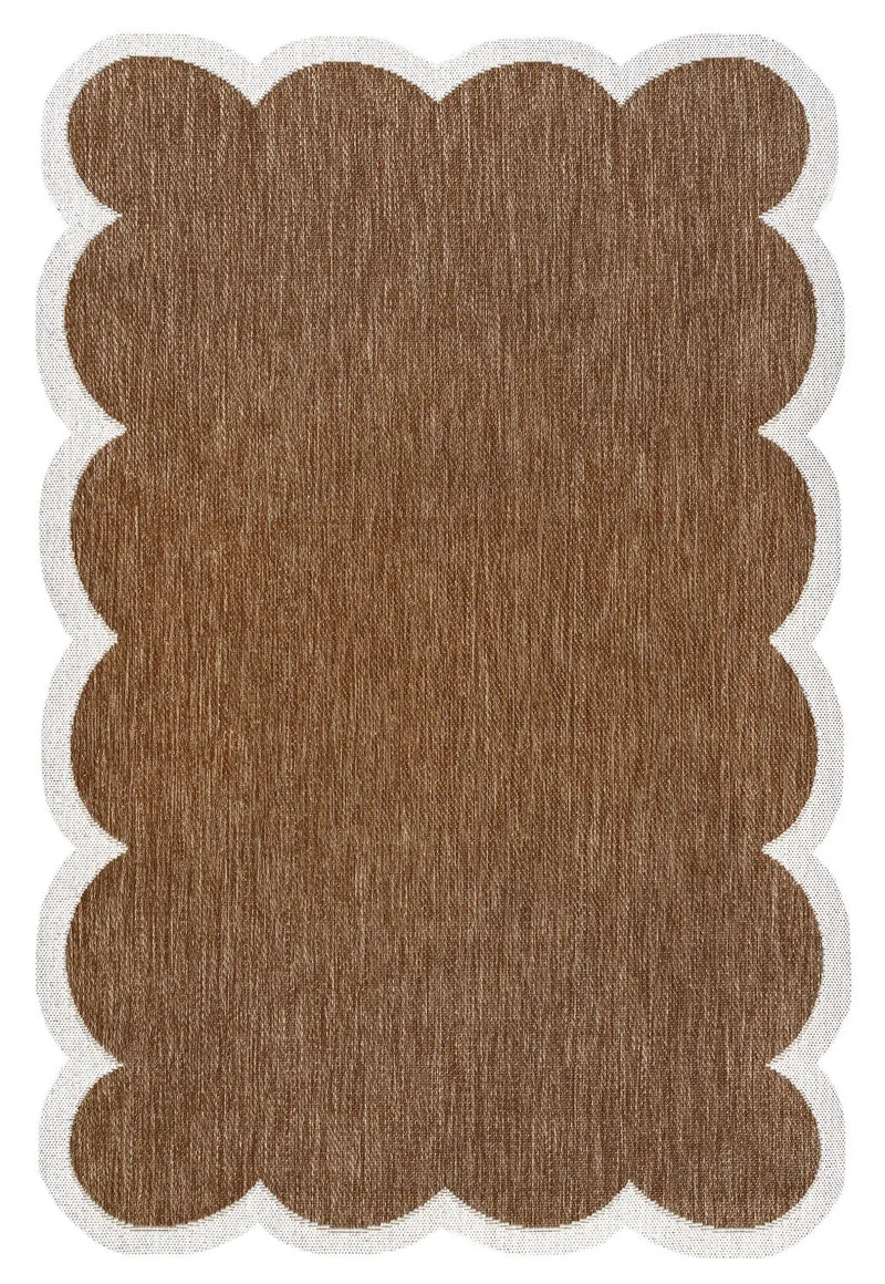 9' X 12' Terra Cotta And Cream Indoor Outdoor Area Rug Homeroots Outdoor
