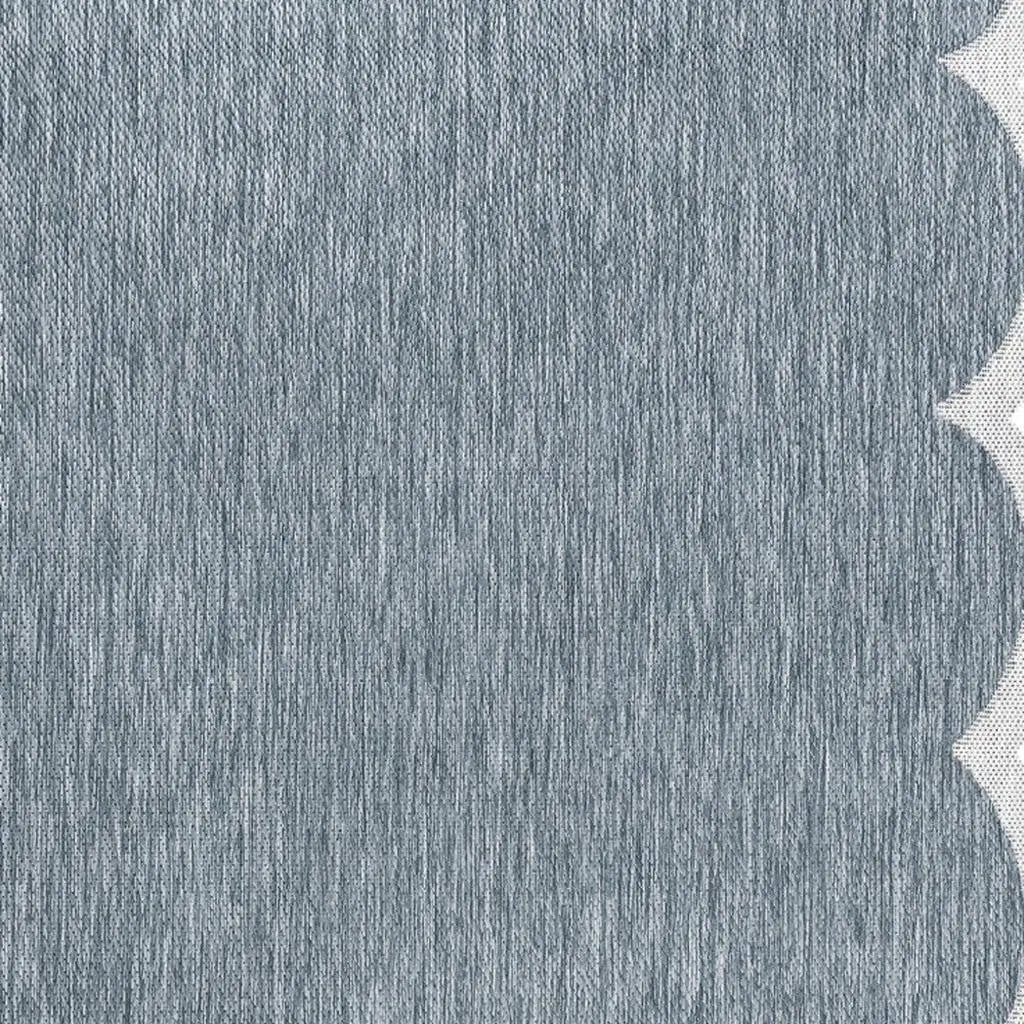 9' X 12' Turquoise And Cream Indoor Outdoor Area Rug Homeroots Outdoor