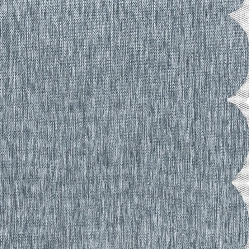 9' X 12' Turquoise And Cream Indoor Outdoor Area Rug Homeroots Outdoor