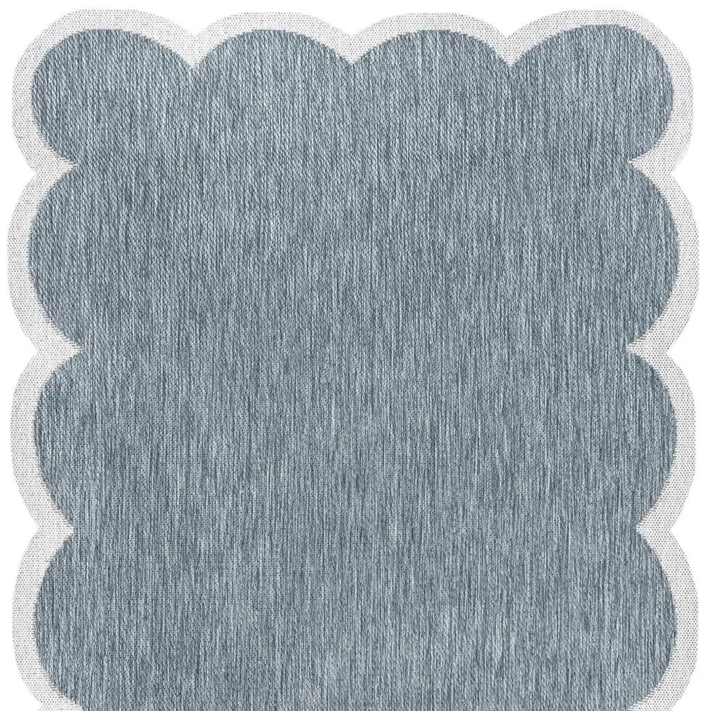 9' X 12' Turquoise And Cream Indoor Outdoor Area Rug Homeroots Outdoor