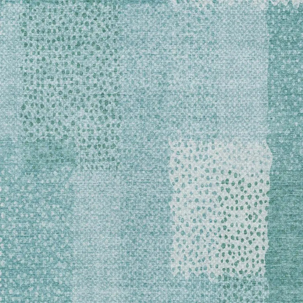 9' X 12' Turquoise And Teal Blue Abstract Washable Indoor Outdoor Area Rug Homeroots Outdoor