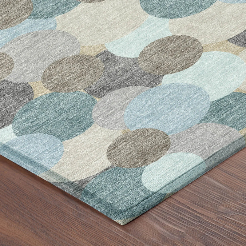 9' X 12' Turquoise And Teal Blue Geometric Washable Indoor Outdoor Area Rug Homeroots Outdoor