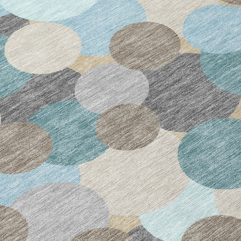 9' X 12' Turquoise And Teal Blue Geometric Washable Indoor Outdoor Area Rug Homeroots Outdoor