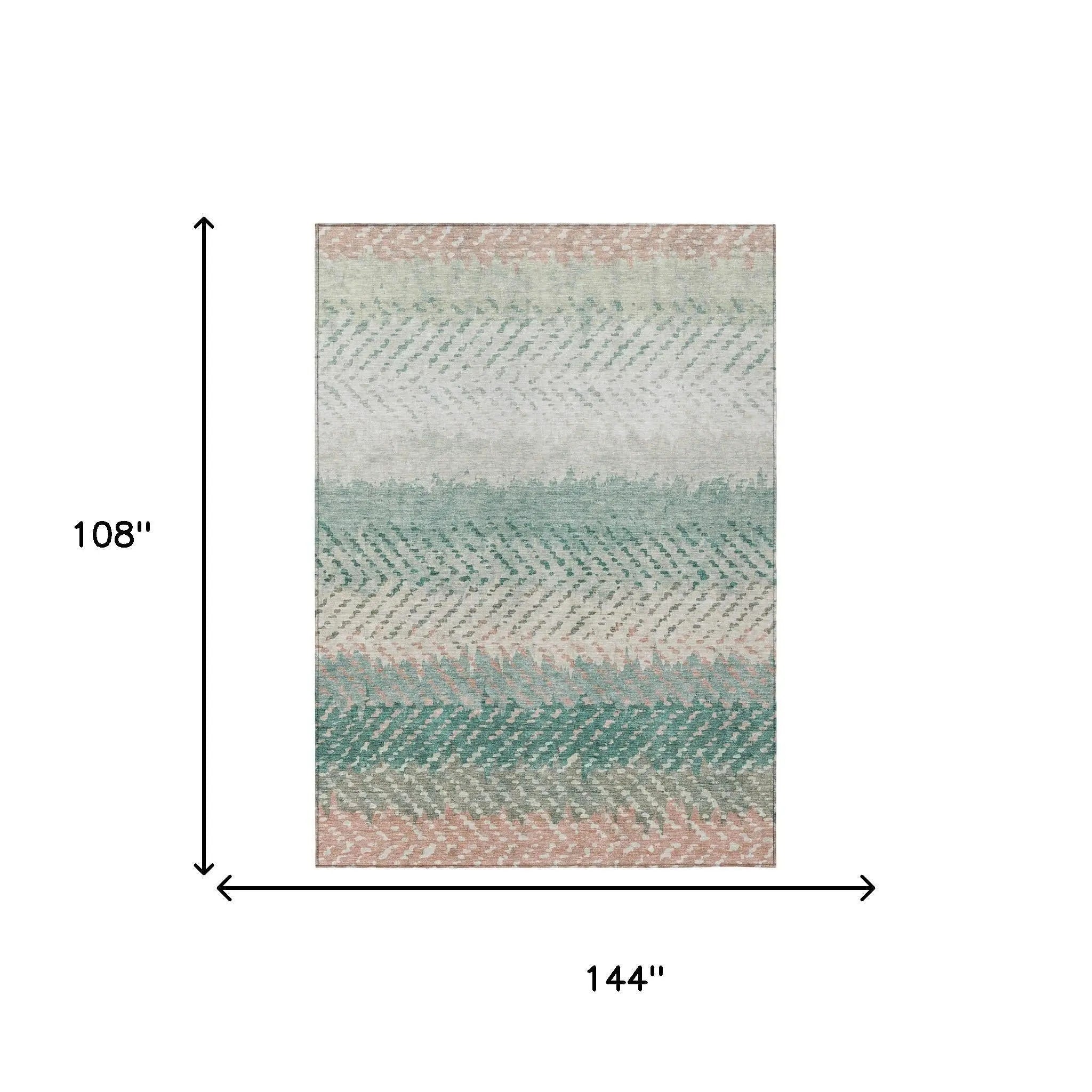 9' X 12' Turquoise And Teal Blue Striped Washable Indoor Outdoor Area Rug Homeroots Outdoor