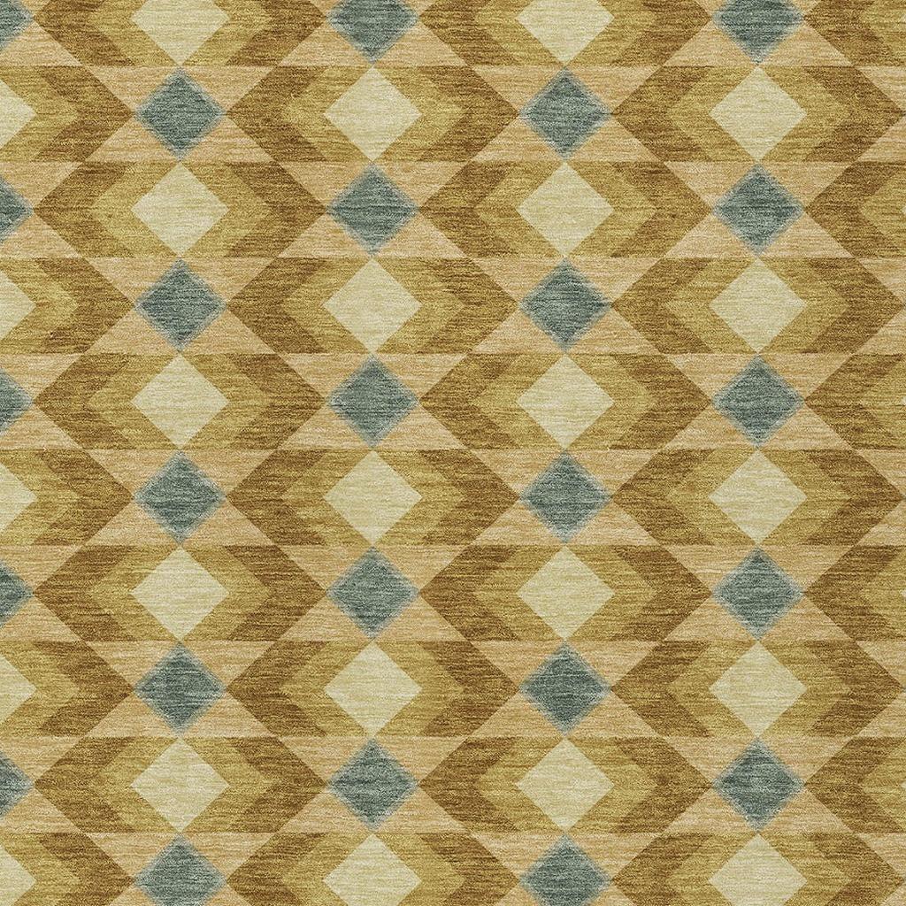 9' X 12' Walnut And Brown Geometric Washable Indoor Outdoor Area Rug Homeroots Outdoor
