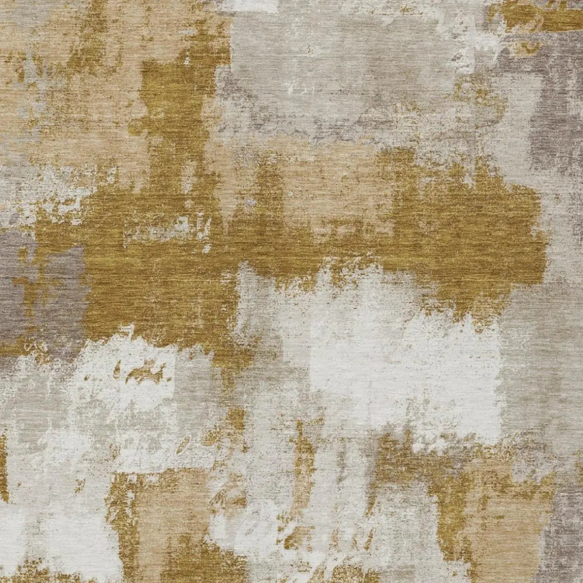 9' X 12' Walnut And Gold Abstract Washable Indoor Outdoor Area Rug Homeroots Outdoor