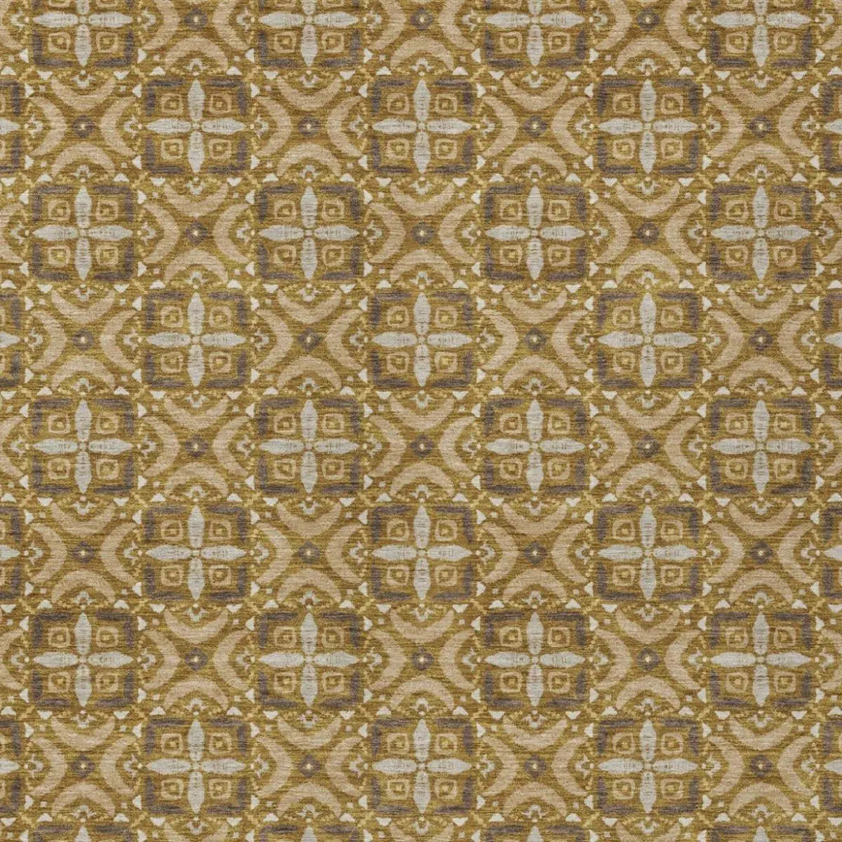 9' X 12' Walnut And Gold Geometric Washable Indoor Outdoor Area Rug Homeroots Outdoor