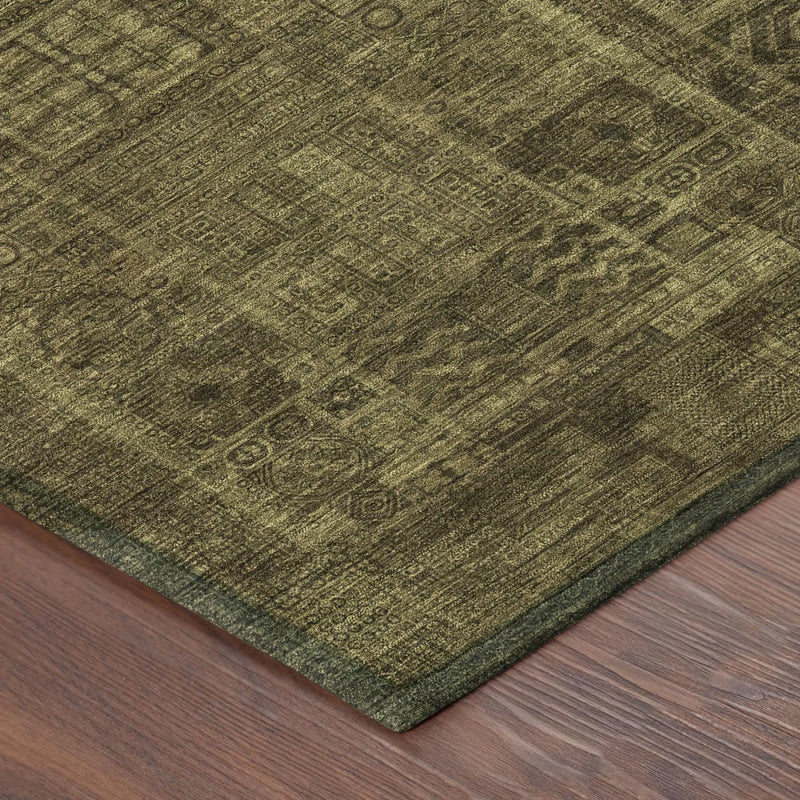 9' X 12' Walnut And Gold Oriental Washable Indoor Outdoor Area Rug Homeroots Outdoor