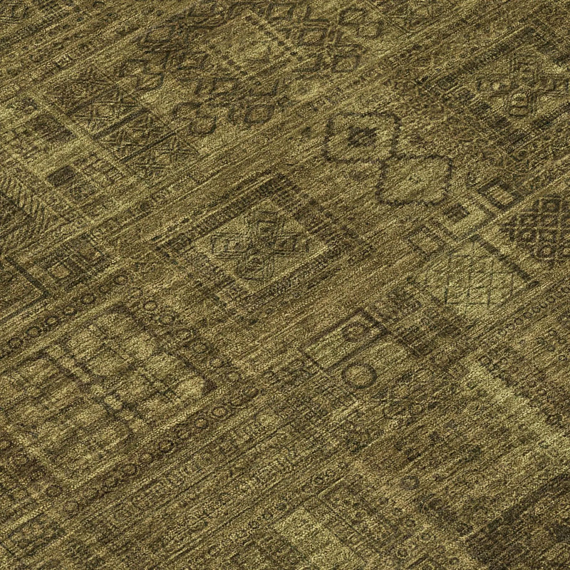9' X 12' Walnut And Gold Oriental Washable Indoor Outdoor Area Rug Homeroots Outdoor