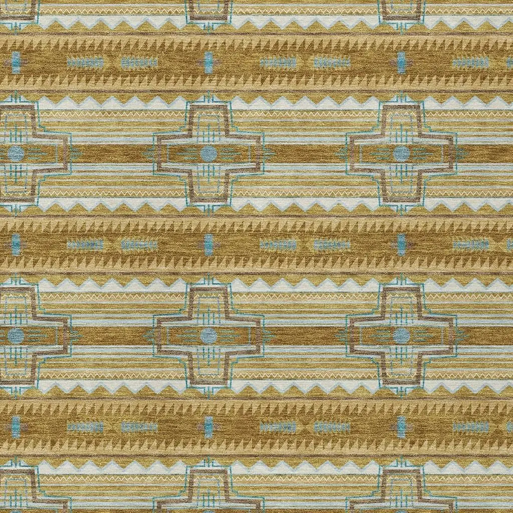 9' X 12' Walnut And Graphite Tribal Washable Indoor Outdoor Area Rug Homeroots Outdoor