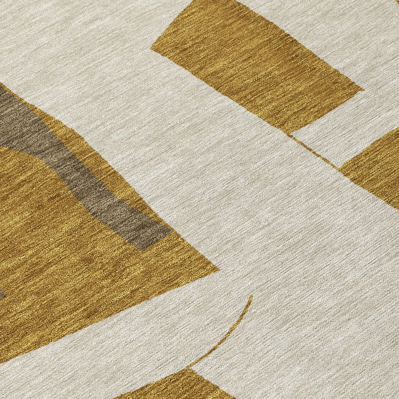 9' X 12' Walnut And Ivory Geometric Washable Indoor Outdoor Area Rug Homeroots Outdoor