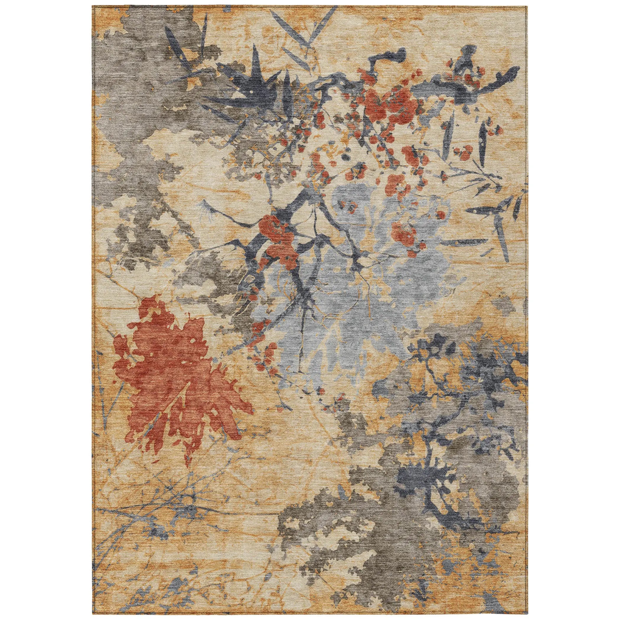 9' X 12' Wheat And Beige Abstract Washable Indoor Outdoor Area Rug Homeroots Outdoor