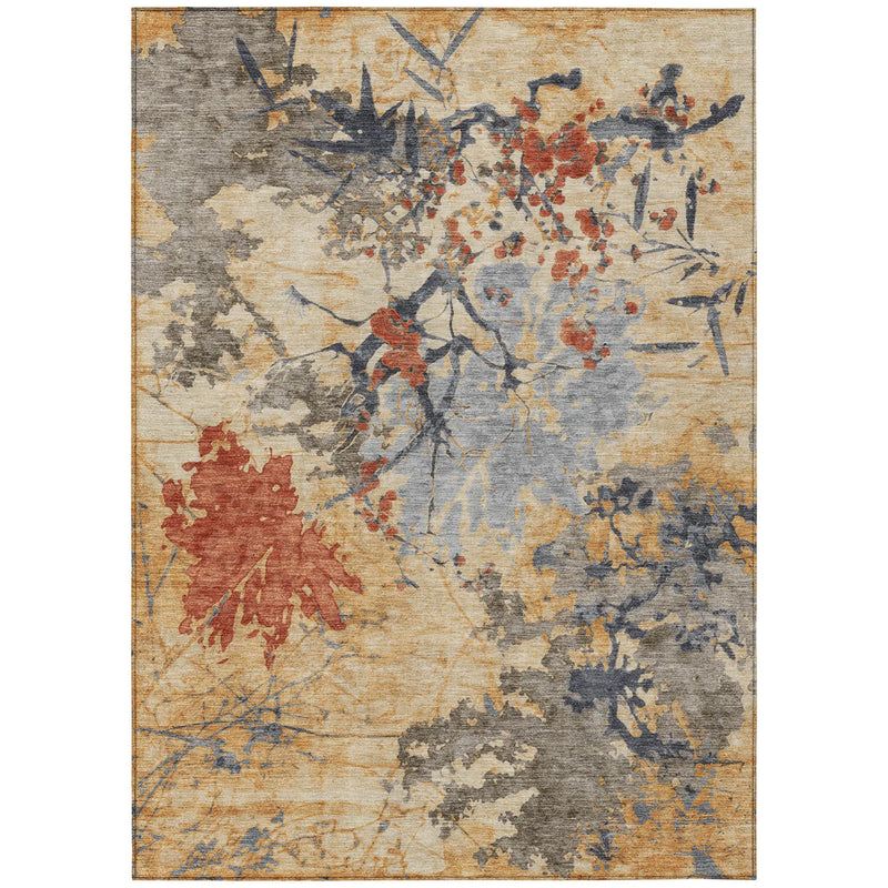 9' X 12' Wheat And Beige Abstract Washable Indoor Outdoor Area Rug Homeroots Outdoor