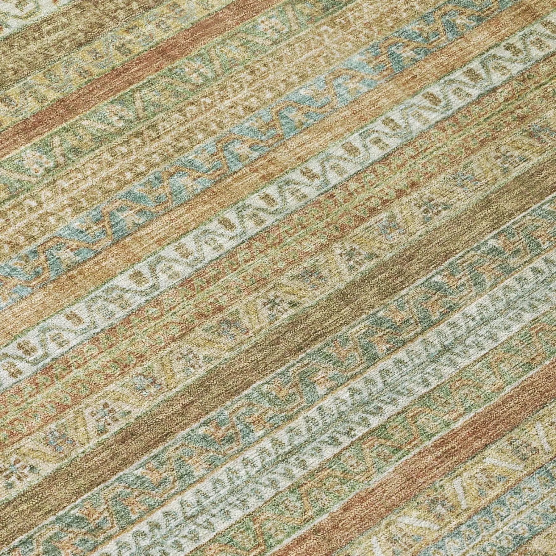 9' X 12' Wheat And Gold Striped Washable Indoor Outdoor Area Rug Homeroots Outdoor